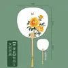 Abanico cultural y artístico de estilo chino tradicional, abanico redondo en blanco para caligrafía sobre papel Xuan, superficie de abanico semiacabada para personalización DIY, abanico redondo de estilo chino