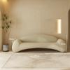 Sofá de Tela Moderno Minimalista para Sala de Estar Estilo Wabi-Sabi Crema Sofá Casual para el Hogar Sofá Escandinavo de Terciopelo de Cordero Sofá Multipersonal