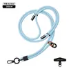 Nuevo cordón para teléfono móvil 6MM resistente para colgar en el cuello ajustable para exteriores anti-pérdida delicada cuerda trenzada para muñeca negra