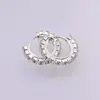 Pendientes de aro de metal simples personalizados con diamante 13 mm sin agujero en la oreja para mujer, no alérgicos, clip de resorte para la oreja, aro de oreja, venta al por mayor