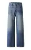 Roupas Masculinas Fengshe / Jeans Flare com Padrão de Raio High Street Americano para Homens, Calças de Linha A com Design Nicho Solto Vintage