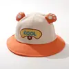 Chapéu de sol infantil bordado, chapéu bucket de sol para primavera e outono, chapéu de pescador unissex para bebê, algodão puro, novo estilo de verão