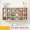 Estantería de Celosía de Madera Maciza, Estante de Almacenamiento para Montar en Pared, Gabinete de Almacenamiento para Montar en Pared, Estante de Exhibición para Tetera y Tazas, Accesorios Pequeños, Artículos de Librería