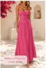 2026 marca independiente transfronteriza europea y americana de ropa para mujer elegante vestido de verano fino de color liso línea A con corbata en la parte delantera