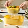 Caja de Almacenamiento para Uso Doméstico, Cesta de Frutas Sellada Engrosada de Doble Capa, Bandeja de Frutas para Sala de Estar, Bandeja de Drenaje, Caja de Dulces y Snacks de Semillas de Melón para Personas Perezosas