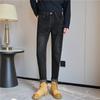 Un lote de jeans casuales nuevos para hombre de otoño e invierno, ajustados, estilo coreano, de calidad de lujo ligero, pantalones, agente en vivo
