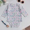 Mono de una pieza de manga larga para bebé, estilo nuevo, body de algodón puro para recién nacidos, traje de gateo de triángulo retro, venta al por mayor transfronteriza