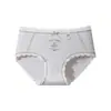 Ropa interior de algodón puro para niñas con estampado de conejo suave y lindo, de cintura media, antibacteriana 10A, entrepierna extendida, transpirable, sin costuras, para mujer
