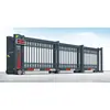 Puerta corrediza seccional inteligente eléctrica de aleación de aluminio personalizada, puerta de fábrica lineal sin rieles, puerta telescópica corrediza automática de fábrica