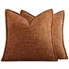Funda de Almohada Nueva de Chenilla con Borde de Bambú de Amazon Color Sólido Funda de Cojín Funda Decorativa para Sofá Venta al por Mayor