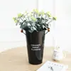 Cubo de flores metálico con mango de madera negro, cubo de arreglo para floristería, cubo para flores hidropónicas caseras, cubo de flores de hierro de pie, transfronterizo