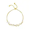 Pulsera Geométrica de Piedras Preciosas Coloridas con Tachuelas para Mujer, Nicho de Lujo Ligero con un Toque de Alta Gama, Cadena Ajustable en Forma de Y, Pulsera de Empalme de Diamantes Color Caramelo