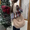 510172 Bolso Cruzado de Peluche en Forma de Corazón, Nuevo Bolso de Compras Otoño e Invierno, Bolso Cruzado de Hombro de Lona de Gran Capacidad