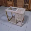 Silla de Madera Maciza en Forma de Media Luna Nuevo Estilo Chino Silla Circular Silla con Respaldo de Peine Silla con Tallado de Sombrero Oficial Silla para Mesa de Té Silla de Comedor Moderna Tubo Tapa Fuerte