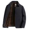 Traje de Solapa para Hombre de Invierno con Felpa Gruesa Ropa de Algodón Casual de Negocios Ropa para Hombre de Mediana Edad Anciano Papá Estilo Invierno Ropa de Abrigo Cálida