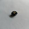 Dados de madera de 16 mm con puntos de impresión a color redondeados de 6 lados, estampado en caliente, puntos cóncavos negros y puntos dorados.