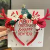 Diadema de Navidad Cabeza de Alce del Bosque Diadema de Cuernos Rojos Pinza para el Cabello Linda para Niñas Accesorios para el Cabello de Navidad para Adultos