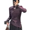 Top de Manga Larga con Cordón de Terciopelo Alemán de Doble Cara Talla Plus para Mujer para Otoño e Invierno, Nuevo Ajuste Delgado, Favorecedor y que Disimula la Figura, Capa Base