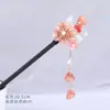 Horquilla de osmanthus accesorios para el cabello de estilo antiguo flor de acetato borla de perlas horquilla paso a paso palillos para moño adorno para el cabello de madera adorno para la cabeza Hanfu