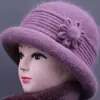 Chapéu Quente de Novo Estilo de Inverno para Mães de Meia-Idade e Idosas, Chapéu de Lã Espesso à Prova de Vento para Senhoras Idosas, Chapéu de Algodão Tricô para Avós