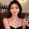 Collar y pendientes de strass con forma de gota de agua full diamond super brillantes para mujer, cadena para la clavícula de nicho de alta calidad, pendientes de joyería de moda nuevos
