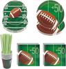 Platos de papel desechables, vasos de papel, pajitas de papel y artículos para fiestas temáticas de rugby, cumpleaños, bodas y aniversarios.