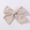 Grampo de Cabelo com Laço de Tecido Liso Europeu e Americano Acessórios de Cabelo para Bebês e Crianças Franja Cabelo Fino Clipe Lateral 4835