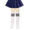 Meias Listradas Infantis Transfronteiriças Tricotadas Meias Longas de Três Listras Meias para Cosplay Meias para a Temporada de Formatura Meias Longas para Meninas Europeias e Americanas