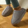 Pantuflas de Algodón con Cordones Cruzados Gamuza Engrosadas Cálidas Unisex para Interior Hogar Suela Suave Antideslizante Zapatos de Algodón con Punta Cerrada