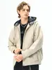 Chaqueta con capucha de algodón lavado estilo americano vintage para hombre, marca de moda Detroit Dressed, lona, manga larga