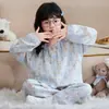 Pijama Familiar de Algodón Puro con Dibujos Animados, Cuello Redondo, para Niñas y Niños, Temporada de Primavera y Otoño, Lindo Conjunto de Dos Piezas de Ropa para el Hogar de Manga Larga para Niñas