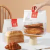 450g Embalagem Saco para Pão de Forma com Janela Saco para Pão Fatiado Croissant Selagem Lateral de Arame Auto-Selante Saco Stand-Up Atacado