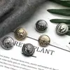 Moda britânica Vintage Cobre Couro Botão Casaco Casaco de lã Camisola Botão de Metal Novo Botão de Couro de Cobre