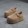 Shanghai Jieju 2025 Primavera Nuevo Pastel de Plataforma Lazy con Zapatos Burken Retro Elevados Moda Zapatos de Una Sola Capa Zapatos Casuales para Mujer