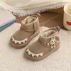 Zapatos para caminar de bebé, botas de nieve de suela blanda forradas de polar, estilo invierno 2025, zapatos para niñas y niños, botines de otoño e invierno para niños