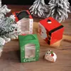 Navidad 1 pieza portátil ventana de papel vaso para pastel caja de embalaje para muffins caja para huevos caja para postres para hornear
