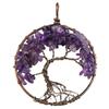 Colgante de árbol de la vida redondo de bronce con gema de grava de cristal, venta al por mayor de joyería de comercio exterior transfronterizo de Amazon y eBay