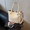 Bolso de Mano Minimalista Bolso Balde 2025 Nuevo Moda Coreana Ins Trendy Bolso Bandolera de un Solo Hombro Colgante Color Albaricoque