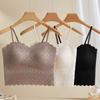 Camisola de Encaje sin Espalda para Mujer, Primavera y Verano, Copa Fija, Top Tubo, Ropa Exterior, Ropa Interior, Top sin Mangas Sexy 1002 con Almohadillas en el Pecho, sin Espalda