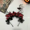 Diadema con velo negro de princesa oscura, lazo luminoso, peine, accesorios para el cabello, tocado de Halloween, accesorios para fotos de niña