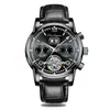Poedagar/Poedagar 8051 Reloj Mecánico Totalmente Automático Impermeable Multifuncional para Hombre Reloj Luminoso Calado para Hombre