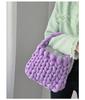 Lana islandesa super gruesa bolsa tejida a mano para manualidades bolsa terminada bolso de mensajero coreano para llevar a mano al por mayor de fábrica para mujer
