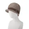 Gorro de Invierno para Mamá para Mujeres de Mediana Edad y Mayores, Cálido y de Moda, Gorro de Lana con Visera de Pato, Más Terciopelo, Cortavientos, Gorro de Punto, Transfronterizo