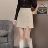 Saia Linha A Cintura Alta Abotoamento Simples Foto Real Roupas Femininas Novas Vestido Fenda Versátil Saia Irregular Antideslizante 9238