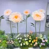 Flores Artificiales Grandes de Seda para Decoraciones de Pasillo de Boda, Flores Tridimensionales de Organza, Decoraciones para Exhibición en Centros Comerciales, Flores Artificiales