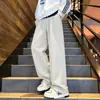 Cós contrastante com design moderno, hipoalergênico, macio e suave, calça de moletom pesada para homens e mulheres, outono, perna reta solta, para dançar, esportes, uso casual