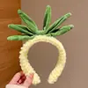 Faixa de cabelo fofa e criativa com rosto engraçado para lavar o rosto coreana, faixa de cabelo de cenoura e peixe salgado de celebridade da internet, faixa de cabelo estilo TikTok para mulheres