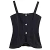 Popular en INS top de tubo de mezclilla de cintura alta estilo europeo y americano para mujer moda transfronteriza casual de venta caliente negro otro
