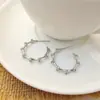 Pendientes de Bambú con Incrustaciones de Aguja de Plata en Forma de C, Pendientes Versátiles y de Alta Gama, Pendientes de Lujo Exquisito Accesible de Nicho al por Mayor para Mujeres