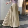 Ropa de mujer: Falda plisada de línea A, nuevo estilo de verano, de cintura alta, adelgazante, con efecto drapeado, dobladillo amplio, falda larga de gasa, falda de paraguas